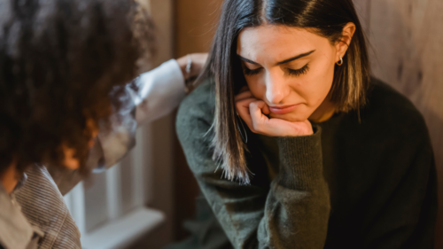 Person being comforted