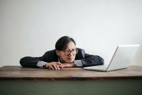 Man looking confused about financial ratios