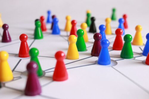 Map with pointers on it, signifying a network