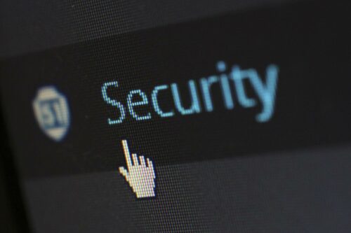 Computer button saying security