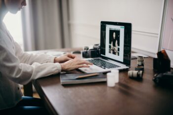Working from home on video call